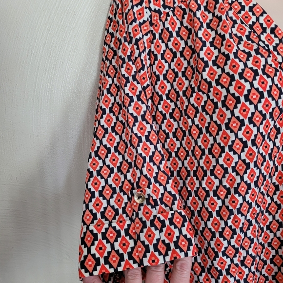 Francesca's Alna Be Geometric Split Neck 3/4 Sleeve Blouse Size Women's Small - Picture 5 of 11
